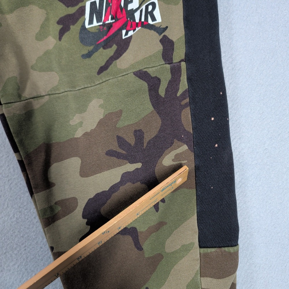 Jordan Sweatpants Mens L Green Camo Nike Air Jumpman Fleece Joggers Activewear - Picture 11 of 15